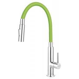 Zumba Slim 2F - baterie stativa bucatarie cu pipa flexibila, verde - BZA43G - Ferro