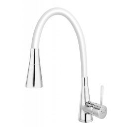 Zumba II - baterie stativa bucatarie cu pipa flexibila, alb - BZA42W - Ferro