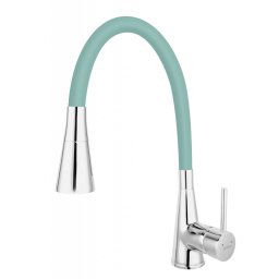 Zumba II - baterie stativa bucatarie cu pipa flexibila, verde-menta - BZA42M - Ferro