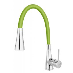 Zumba II - baterie stativa bucatarie cu pipa flexibila, verde - BZA42G - Ferro
