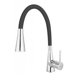 Zumba II - baterie stativa bucatarie cu pipa flexibila, neagra - BZA42B - Ferro