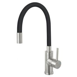Zumba Inox - baterie stativă bucătărie cu pipă flexibilă, neagra - BZA4BSS - Ferro