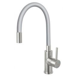 Zumba Inox - baterie stativă bucătărie cu pipă flexibilă, gri-argintiu - BZA4SSS - Ferro