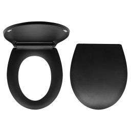 WC SEATS Capac WC din duroplast, negru cu balamale plastic intarite - WC/BLACK- Ferro