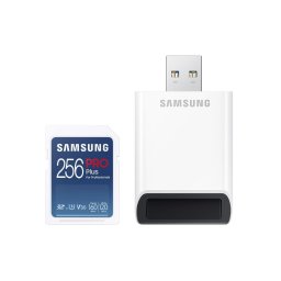 Card Samsung PRO Plus for Professionals R160/W120 SDXC 256 GB UHS-I U3 Clasa 10 cu cititor de carduri