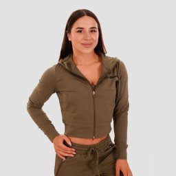 GymBeam Hanorac pentru femei Zip-up TRN Olive L