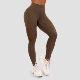 GymBeam Colanți pentru femei Mesh Panel Olive XS