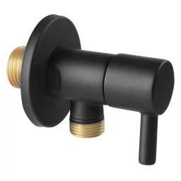 Robinet colțar 1/2”x3/8” cu cartuș ceramic și manetă metalică rotundă - Z295-BL - Ferro