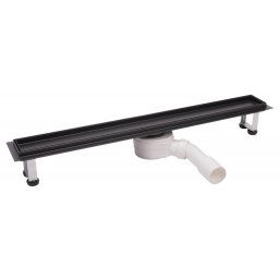 Rigolă duș liniară pentru plăci ceramice, negru - 70 cm - OLP1-70-BL - Ferro