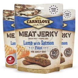 Carnilove Jerky Snack - fileuri de miel și somon 100 g