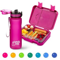 Klarstein Schmatzfatz, set de mic dejun, caserolă de prânz și sticlă de băut, Tritan, capac etanș, fără BPA (10037942+10037952)