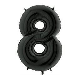 Balon folie cifra 8 negru 102 cm