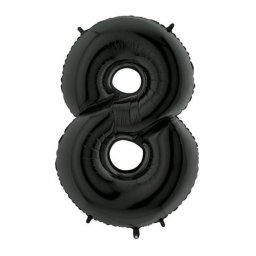 Balon folie cifra 8 negru 102 cm