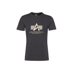 ALPHA INDUSTRIES Tricou gri grafit / alb