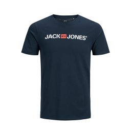 JACK & JONES Tricou 'Essentials' albastru închis / portocaliu / alb