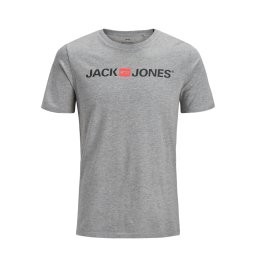 JACK & JONES Tricou 'Essentials' gri amestecat / roșu pastel / negru