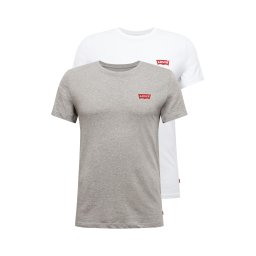 LEVI'S ® Tricou 'Graphic Crewneck T-Shirt - 2 Pack' gri / alb