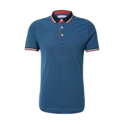 JACK & JONES Tricou 'JJEPaulos' albastru noapte / albastru amestec / roșu intens / alb