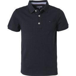TOMMY HILFIGER Tricou albastru noapte / roși aprins / alb