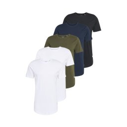 JACK & JONES Tricou 'JJENoa' bleumarin / verde închis / negru / alb