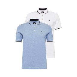 JACK & JONES Tricou 'JJEPaulos' albastru / negru / alb
