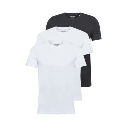 JACK & JONES Tricou negru / alb