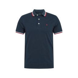 JACK & JONES Tricou 'JJEPaulos' albastru închis / roșu / alb
