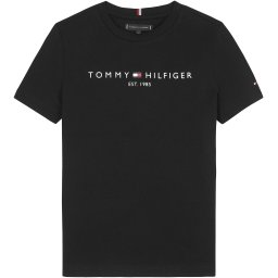 TOMMY HILFIGER Tricou negru / alb