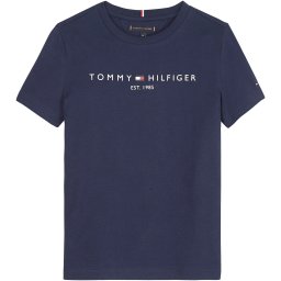 TOMMY HILFIGER Tricou albastru noapte / roșu deschis / alb