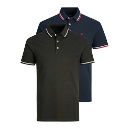 JACK & JONES Tricou 'JJEPaulos' bleumarin / verde închis / sângeriu / alb