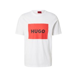 HUGO Tricou 'Dulive222' roșu / negru / alb