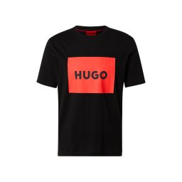 HUGO Tricou 'Dulive222' roșu deschis / negru