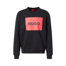 HUGO Bluză de molton 'Duragol' roși aprins / negru