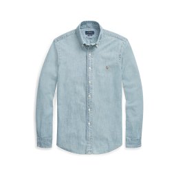 Polo Ralph Lauren Cămașă albastru deschis / maro caramel / alb