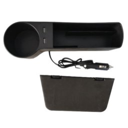 Organizator auto cu 2 porturi USB, suport de pahare