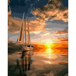 Set pictura pe numere, cu sasiu, Navigand catre soare, 40x50 cm