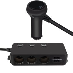 Hub splitter auto, adaptor 4 porturi USB, 12-24V