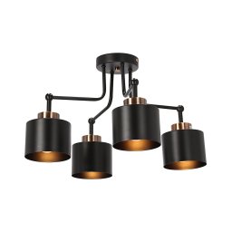Lustră aplicată OLENA 4xE27/60W/230V neagră