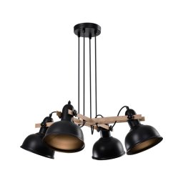 Lustră pe cablu RENO 4xE27/40W/230V neagră/maro