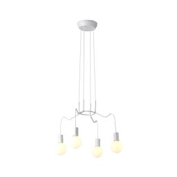 Lustră pe cablu BASSO 4xE27/40W/230V albă