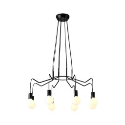Lustră pe cablu BASSO 8xE27/40W/230V neagră