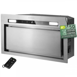 Hota incorporabila Turbionaire Thea 50 RC, Motor 800 mc/h, Clasa A+, Motor brushless, Control prin Gesturi si Touch, Telecomanda, Iluminare LED 4000K, Aspiratie perimetrala, 3 viteze + Boost, Filtru Inox si Aluminiu in 5 straturi