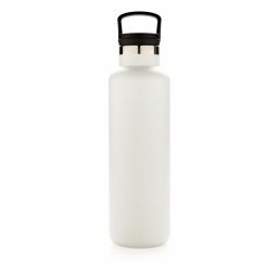 Sticla termoizolanta 600 ml, fara scurgeri, gura standard, Everestus, VM, otel inoxidabil, pp, alb, saculet de calatorie inclus
