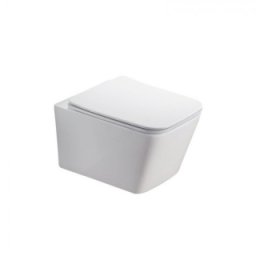 Set vas WC suspendat Fluminia Paris, cu capac quick release si soft close,alb lucios