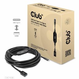 CLUB 3D CAC-1538 USB Gen1 Type-C to Type-A Active Adapter Cable 5Gbps M/F 10m