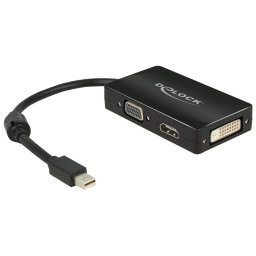 DeLOCK Adapter MiniDisplayport - VGA/HDMI/DVI Black