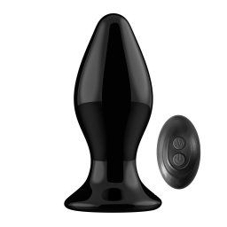 Chrystalino Stretchy Glass Vibrator with Suction Cup and Remote Rechargeable 10 Speed Black