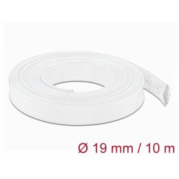 Plasa pentru organizarea cablurilor 10 m x 19 mm Alb, Delock 20805