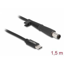 Cablu de alimentare laptop USB type C la HP 7.4 x 5.0 mm 20V/3A 1.5m, Delock 87972