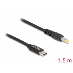 Cablu de alimentare laptop USB type C la DC 5.5 x 2.5 mm 20V/3A 1.5m, Delock 87978